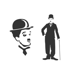 Brown silhouette chaplin on old paper Royalty Free Vector