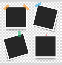 Set realistic square photo frames with shadow Vector Image