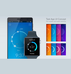 Smartphone ui design development concept in flat Vector Image
