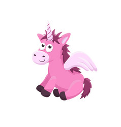 Cute baby horse sitting Royalty Free Vector Image