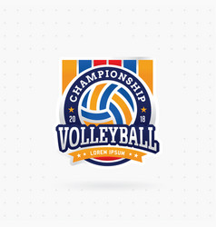 Volleyball tournament logo Royalty Free Vector Image