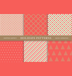 Set of winter seamless backgrounds Royalty Free Vector Image