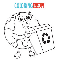 Of earth coloring page Royalty Free Vector Image