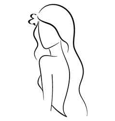 Beautiful slim nude young woman Royalty Free Vector Image