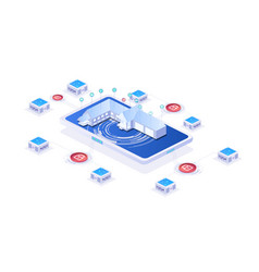 Internet things isometric infographic poster Vector Image