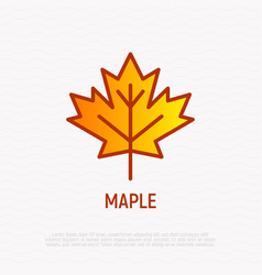 Autumn leaves line icons set Royalty Free Vector Image