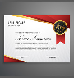 Premium certificate appreciation award design Vector Image