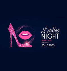 Ladies Night Glamour Party Poster Template Vector Image