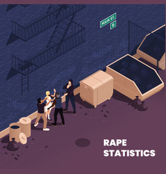 Kidnapping isometric background Royalty Free Vector Image