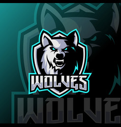 Wolves Mascot Esport Logo Royalty Free Vector Image