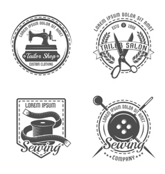 Black tailor emblem set Royalty Free Vector Image