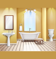 Realistic bathroom furniture set Royalty Free Vector Image