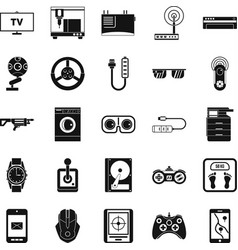 Setting icons set simple style Royalty Free Vector Image