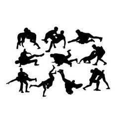 Greco-roman wrestling club logo template Vector Image