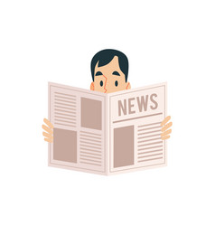 Cartoon newspaper with briefcase Royalty Free Vector Image