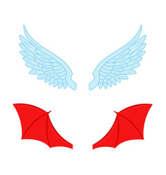 Angel wings and halo flat Royalty Free Vector Image