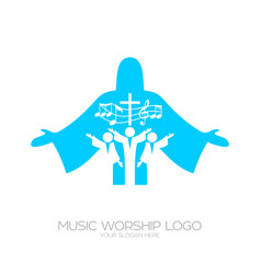 People worship jesus christ Royalty Free Vector Image