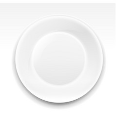 Empty classic white plate placed on a kitchen Vector Image