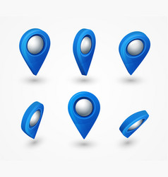 Map pointer 3d pin location symbols set isolated Vector Image