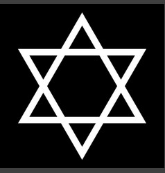 Jewish star of david icon black color in circle Vector Image