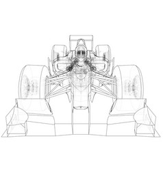 Formula race car abstract drawing tracing Vector Image