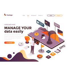 Modern flat design isometric concept data Vector Image