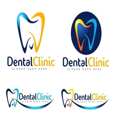 Dental dentist logo set Royalty Free Vector Image