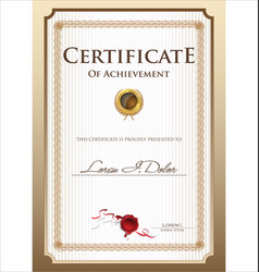 Certificate or diploma retro vintage template 08 Vector Image