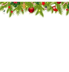 Christmas Border With Garland Royalty Free Vector Image