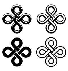 3d endless celtic knots black white Royalty Free Vector