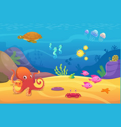 Cute marine life Royalty Free Vector Image - VectorStock