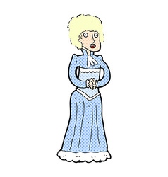Comic cartoon shocked victorian woman Royalty Free Vector