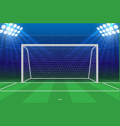 Soccer goal flat icon on background Royalty Free Vector