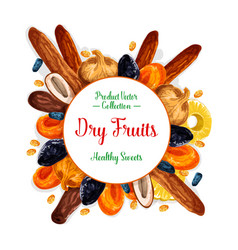 Dried fruit seamless pattern background Royalty Free Vector