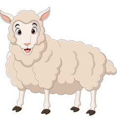 Cute baby lamb cartoon sitting Royalty Free Vector Image