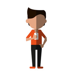 Person using phone icon image Royalty Free Vector Image