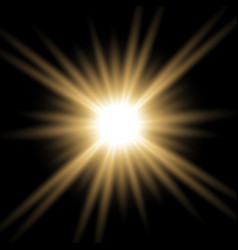 Shining star on black background golden color Vector Image