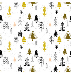 Winter forest trees pattern a woodland background Vector Image