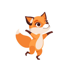 Cute fox character standing funny forest animal Vector Image