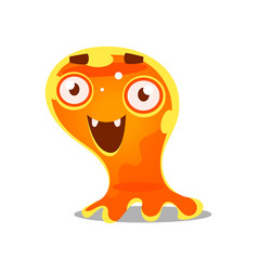 App Icon With Funny Cute Yellow Slimy Monster Vector Image