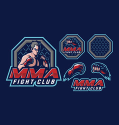 Mma t-shirt design emblem set Royalty Free Vector Image