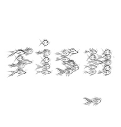 Fish word shape for your design Royalty Free Vector Image