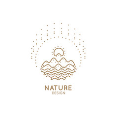 mountain river logos vector