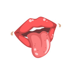 Female tongue sticking out Royalty Free Vector Image