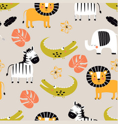 Safari animals pattern Royalty Free Vector Image