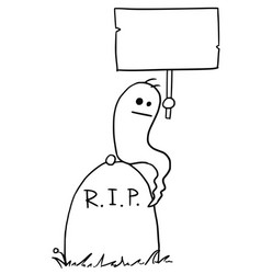 Cartoon drawing of tombstone with rip or rest Vector Image