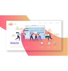 Web Development Landing Page Template Flat People Vector Image Web Development Landing Page Template Flat People Vector Image
