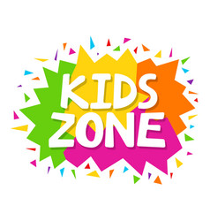 Cartoon Colorful Logo Kids Zone Isolated On White Vector Image