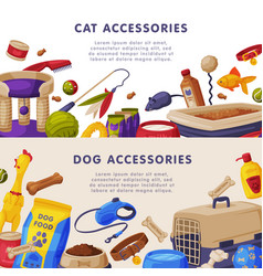 Cats and dogs animal accessories set pet shop Vector Image