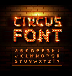 Retro neon cinema sign on brick wall background Vector Image